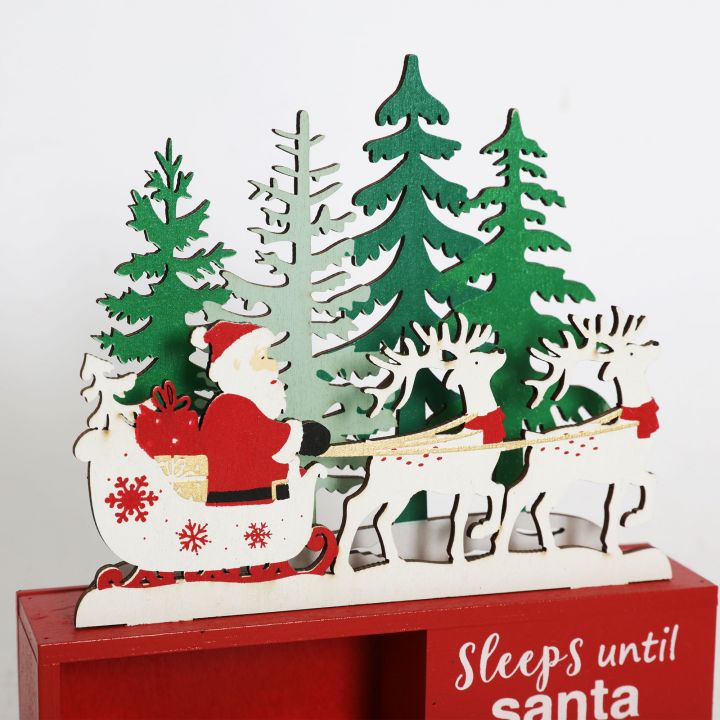 Wooden Christmas calendar block ornaments