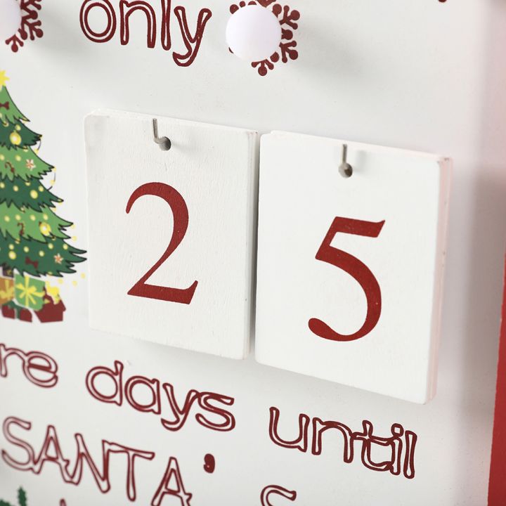 Wooden Christmas flop calendar LED hanging light frame
