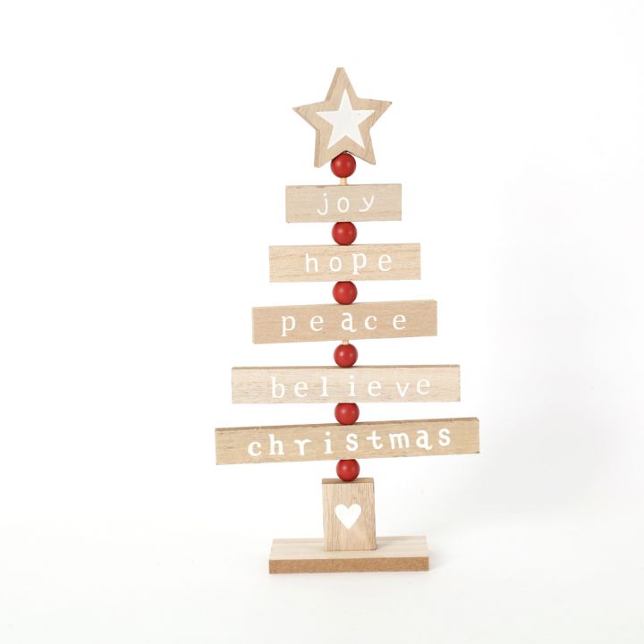 Wooden Christmas tree ornament