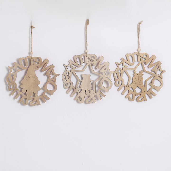 Wooden Christmas hanging decoration tree ornament