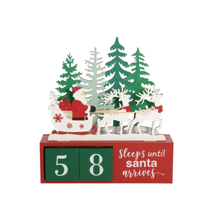 Wooden Christmas calendar block ornaments