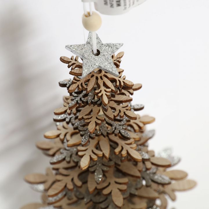 Wooden Christmas snowflake hanging ornament  2 asst as christmas tree decoration wooden decorations