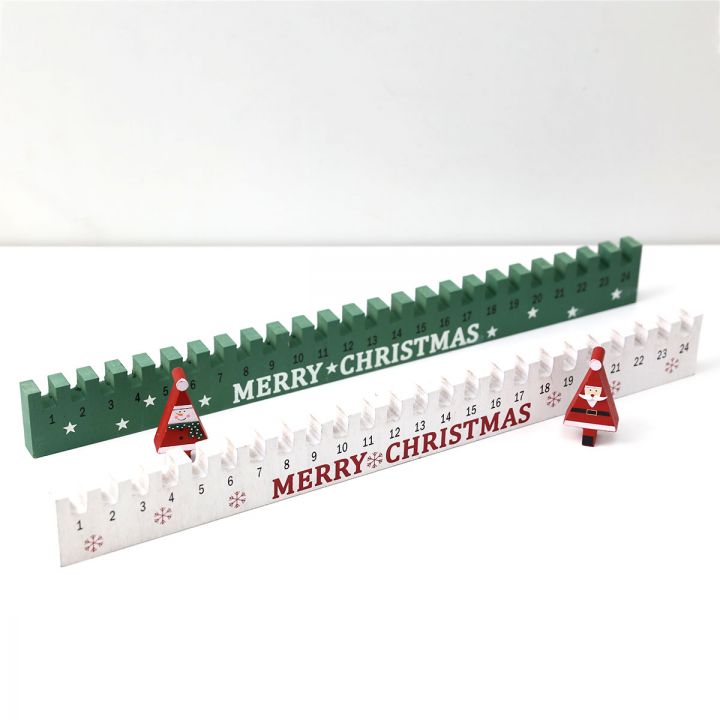 Wooden Christmas calendar ornaments, 2 asst.