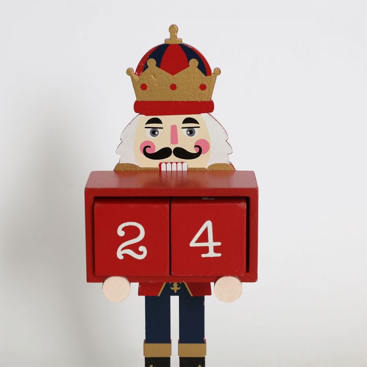 Wooden nutcracker calendar block ornaments, 3 asst.