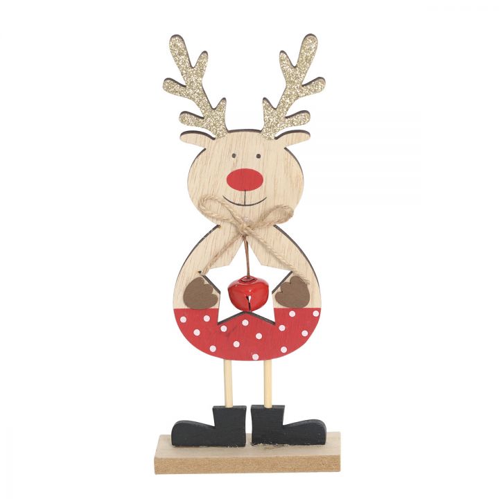 Christmas Wooden Reindeer Tabletop Decoration 22cmH for Home Decoration