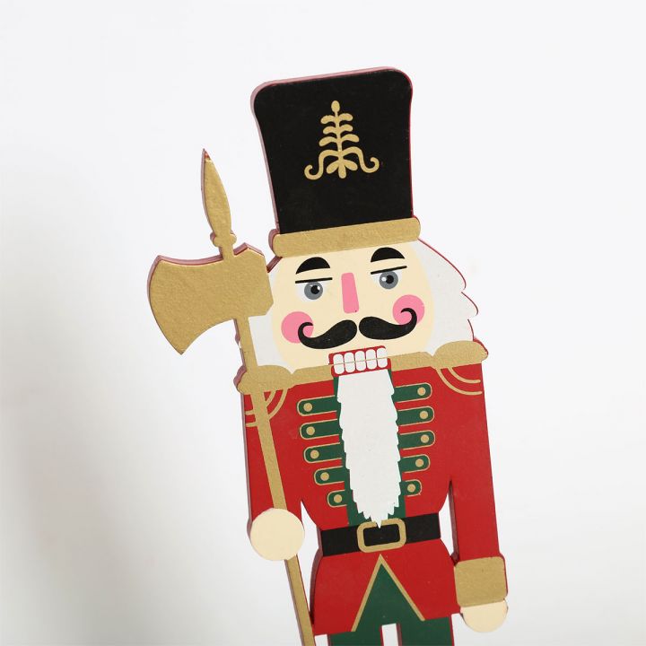 Wooden Christmas nutcracker ornament, 2 asst.
