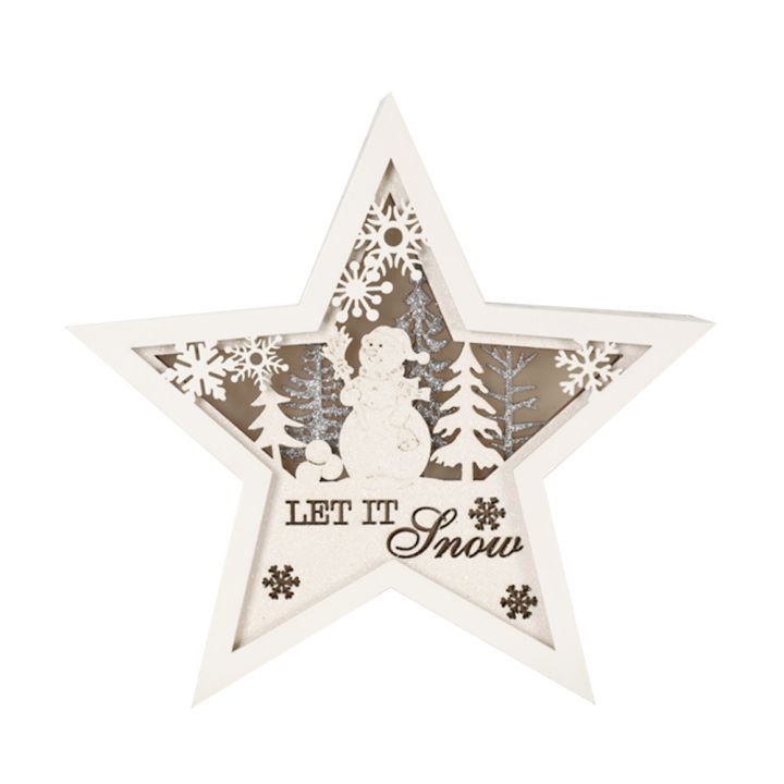 White star lighting ornaments in small size, snowman model
