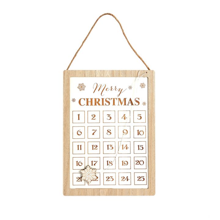 Wooden Christmas calendar hanging board