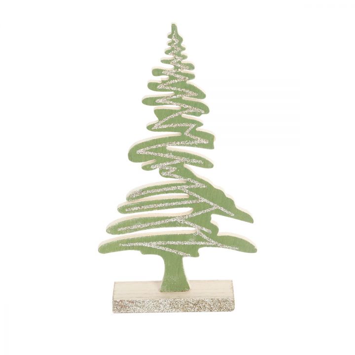 Wooden Christmas Tree Tabletop Decoration with glitter
