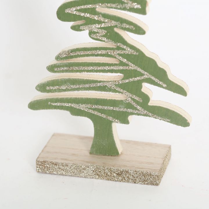 Wooden Christmas Tree Tabletop Decoration with glitter