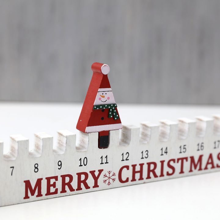 Wooden Christmas calendar ornaments, 2 asst.
