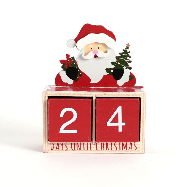 Wooden Christmas countdown calendar,Santa