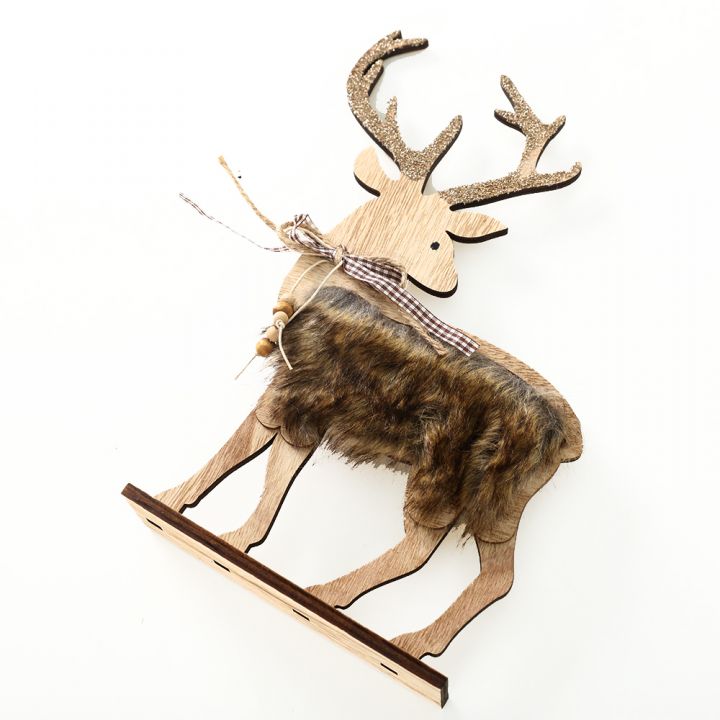 Wooden Xmas table deco,reindeer
