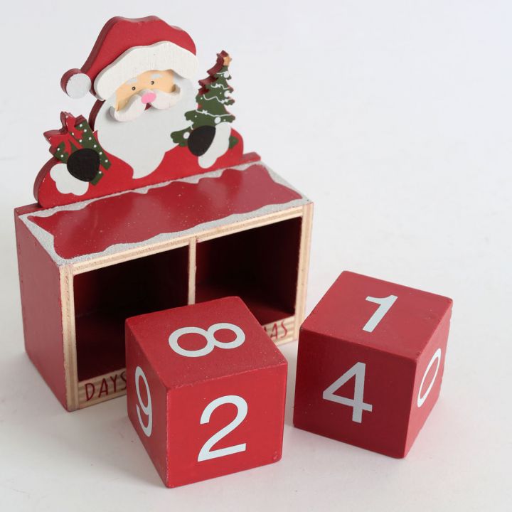 Wooden Christmas countdown calendar,Santa