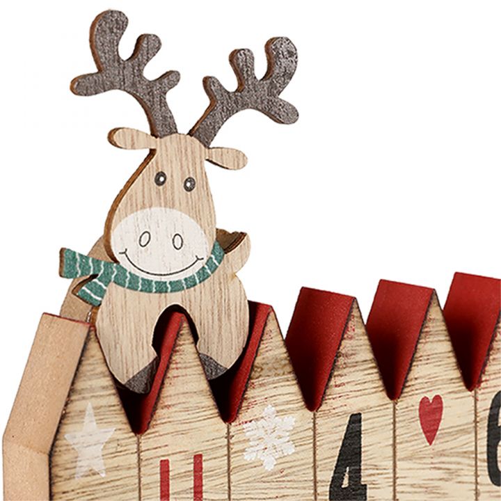 Christmas wooden advent deer ornament